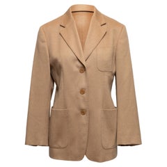 Tan Max Mara Kamel Haar Blazer Größe US 10