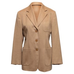 Tan Max Mara Camel Hair Blazer Size US 10