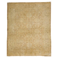 Alfombra de Lana Floral Tan Moderna Estilo Tabriz Hecha a Mano