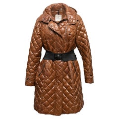 Tan Moncler Quilted Down Puffer Coat