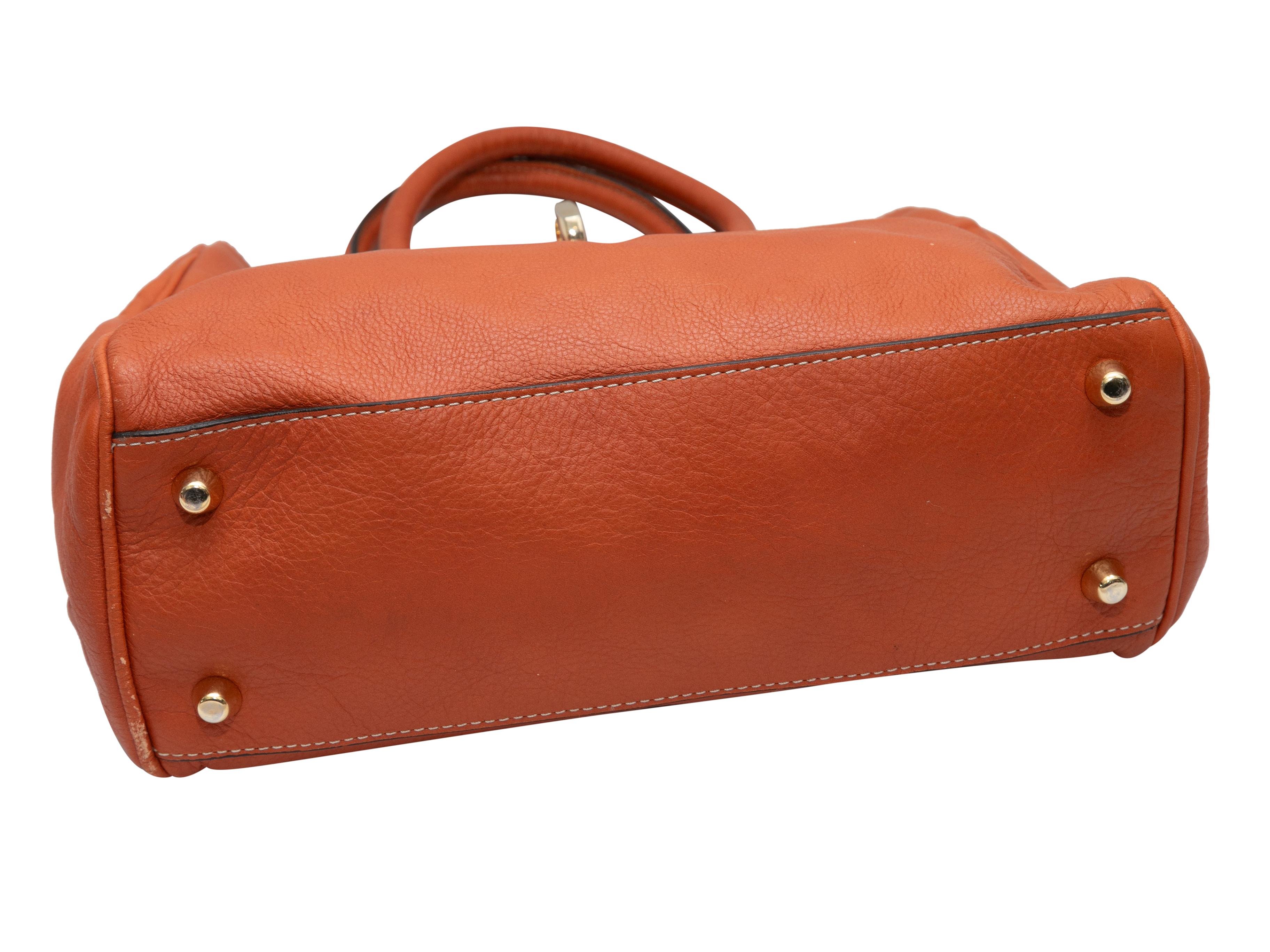 Dark Orange Suarez Small Leather Tote In Good Condition For Sale In New York, NY
