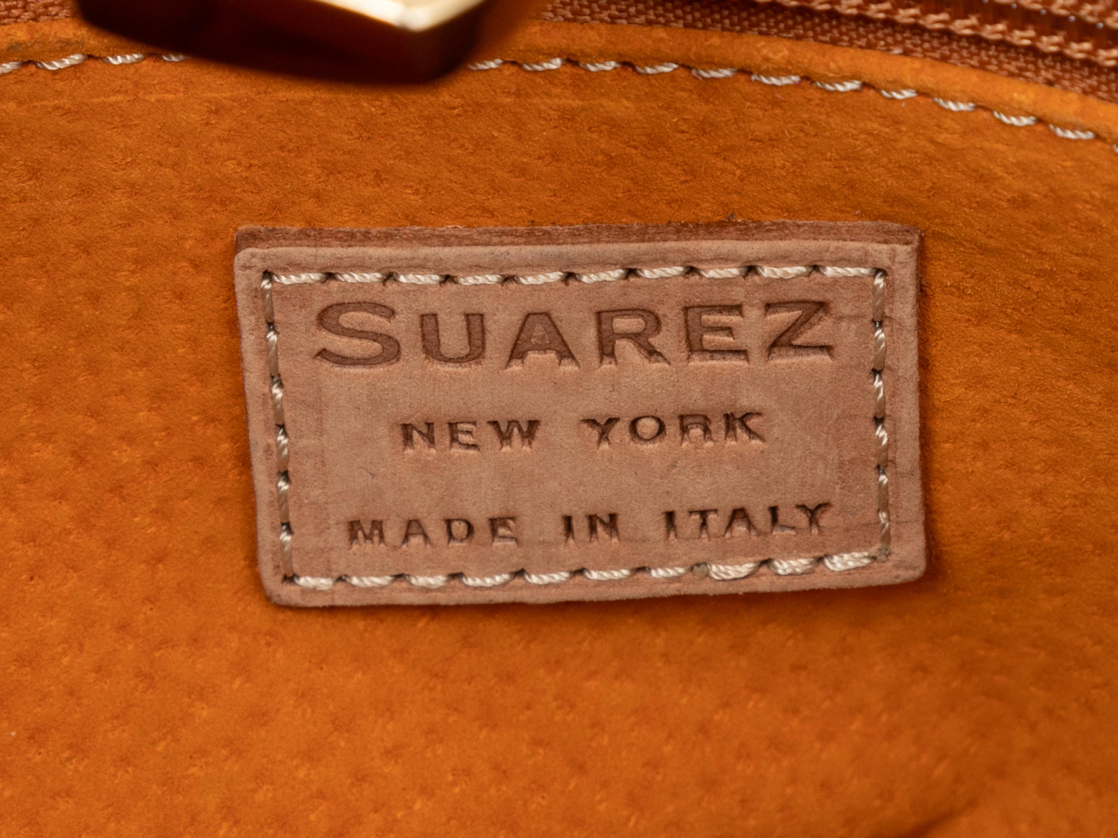 Dark Orange Suarez Small Leather Tote For Sale 1