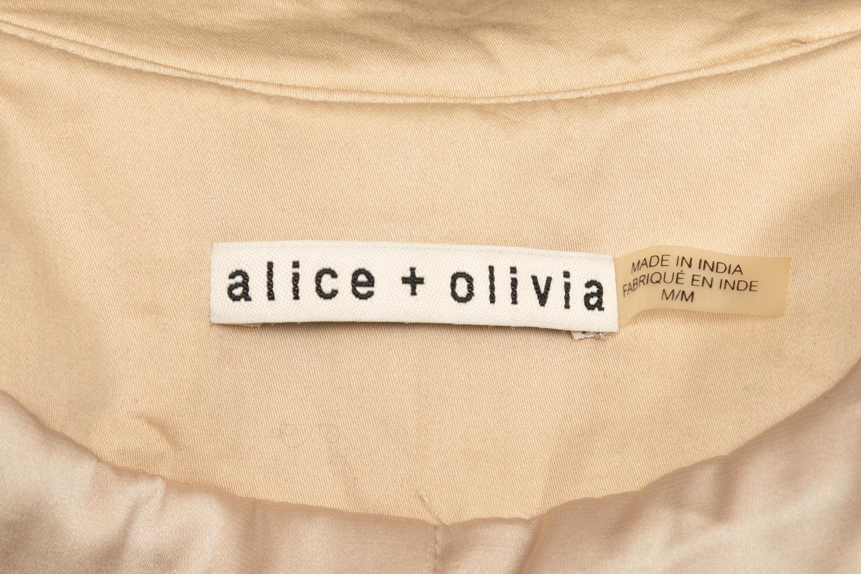 Tan & Multicolor Alice + Olivia Embroidered Jacket Size US M 2