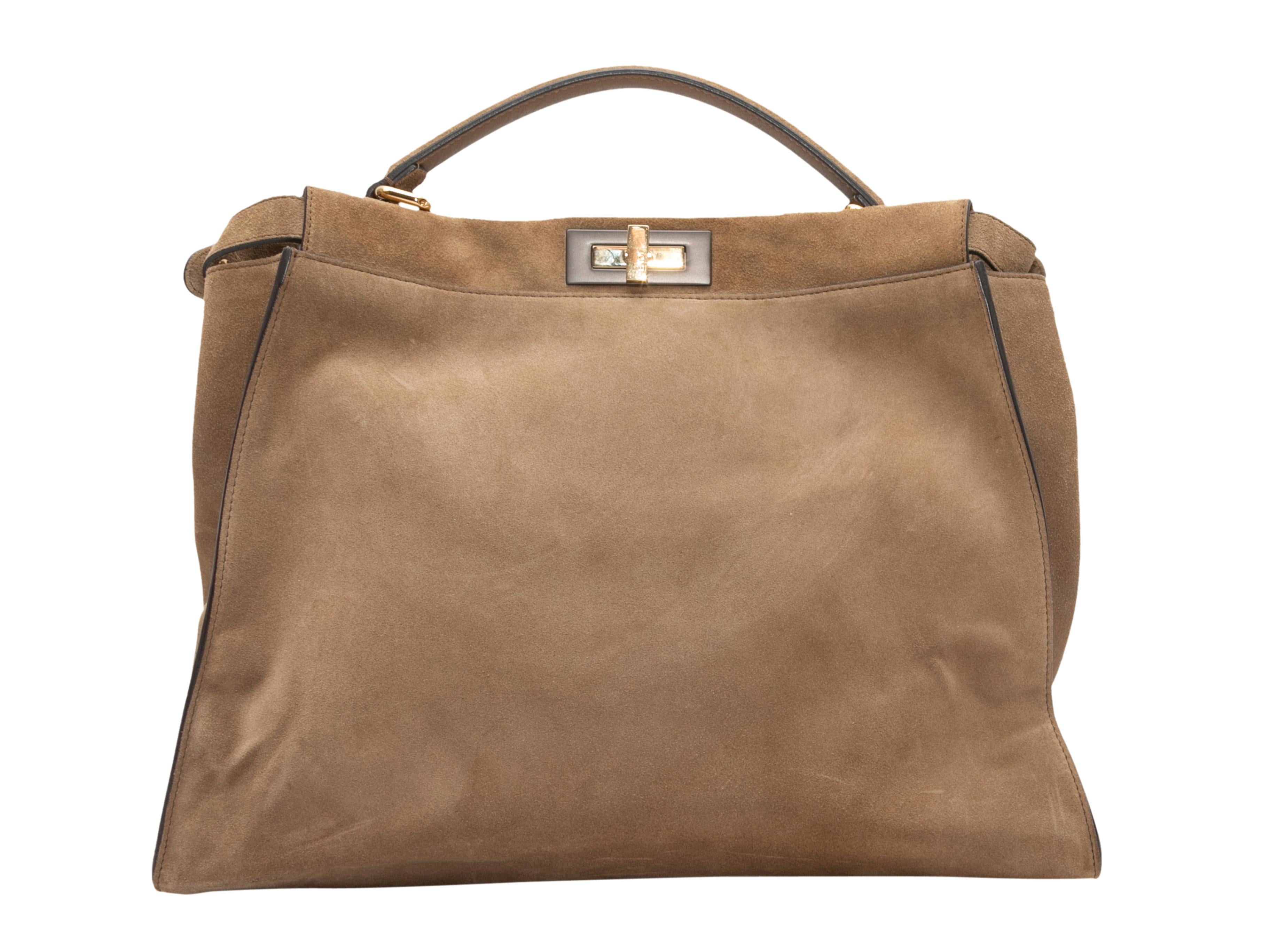 Tan & Multicolor Fendi Peekaboo Painted Handbag In Good Condition For Sale In New York, NY