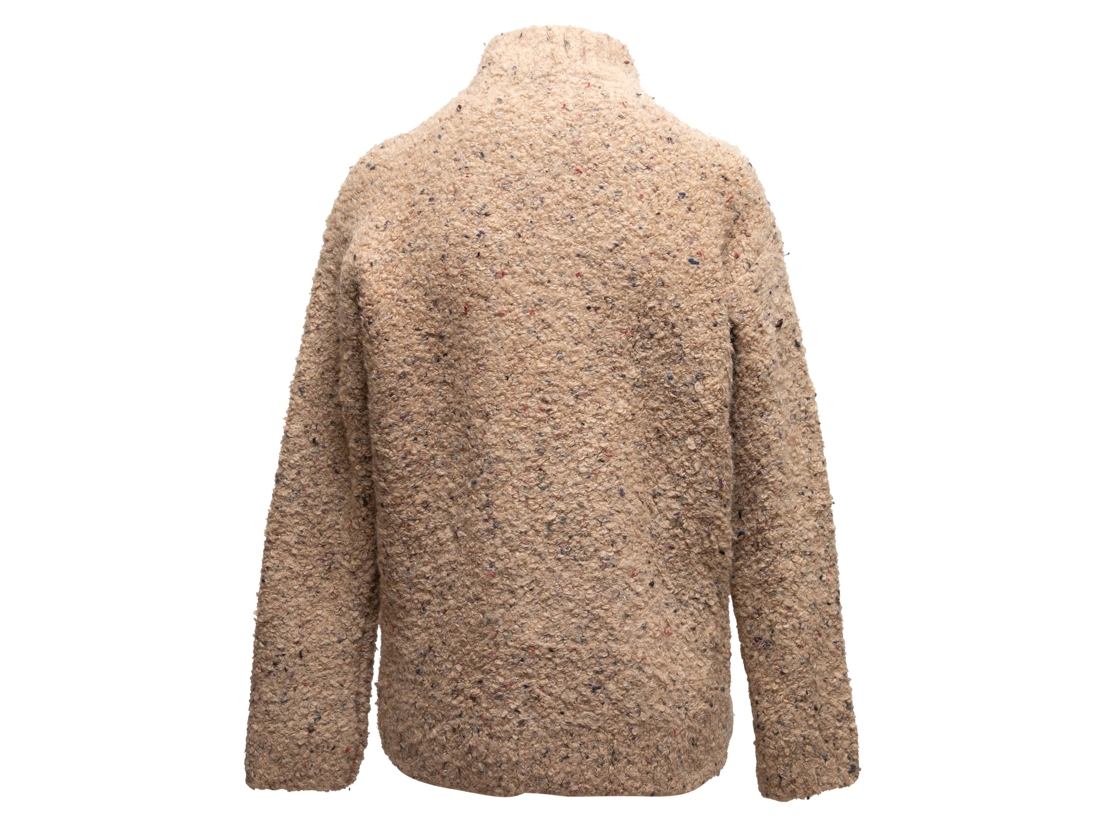 Tan & Multicolor Ganni Melange Mock Neck Sweater Size US XS/S For Sale 2