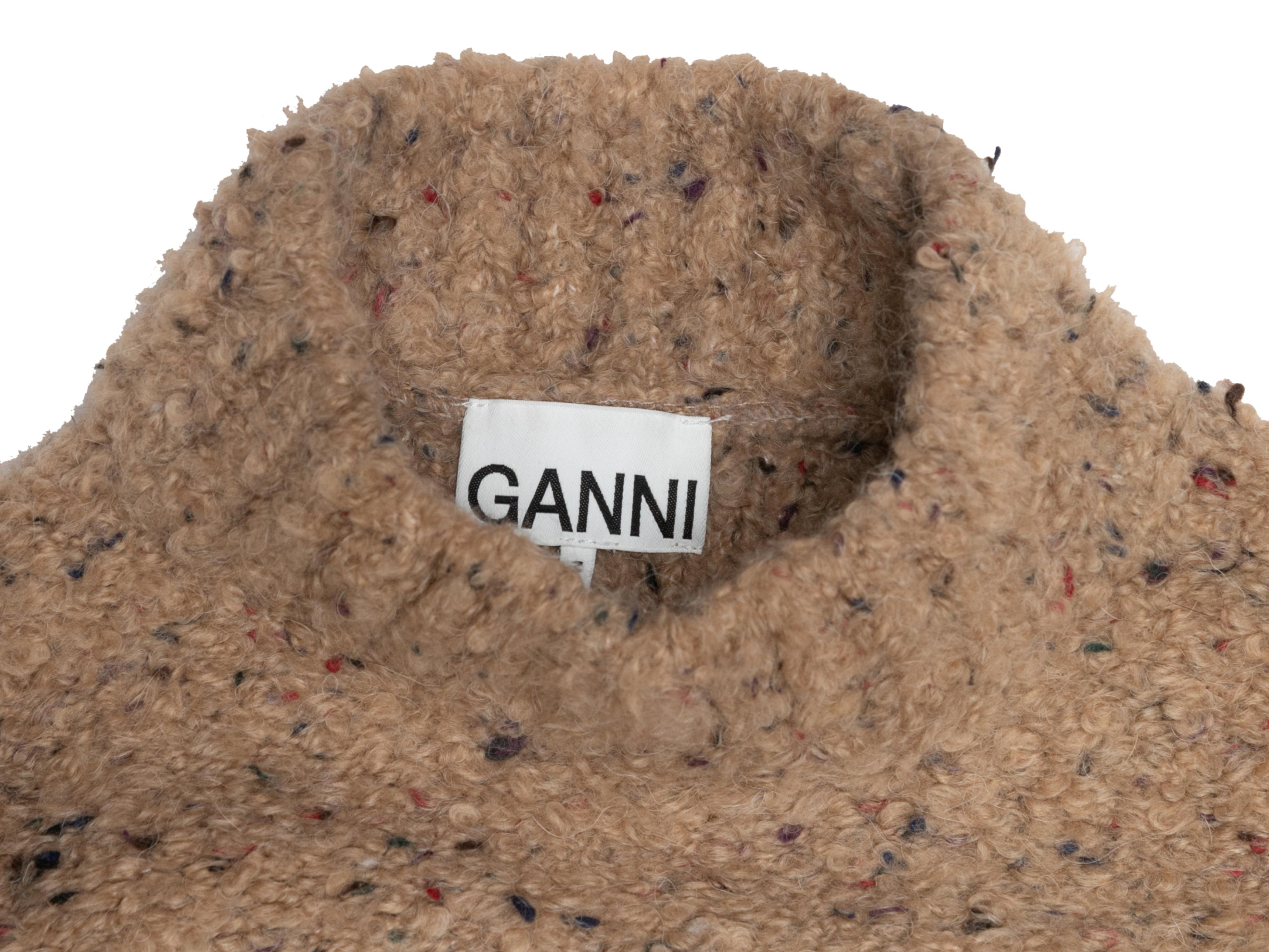 Tan & Multicolor Ganni Melange Mock Neck Sweater Size US XS/S For Sale 3