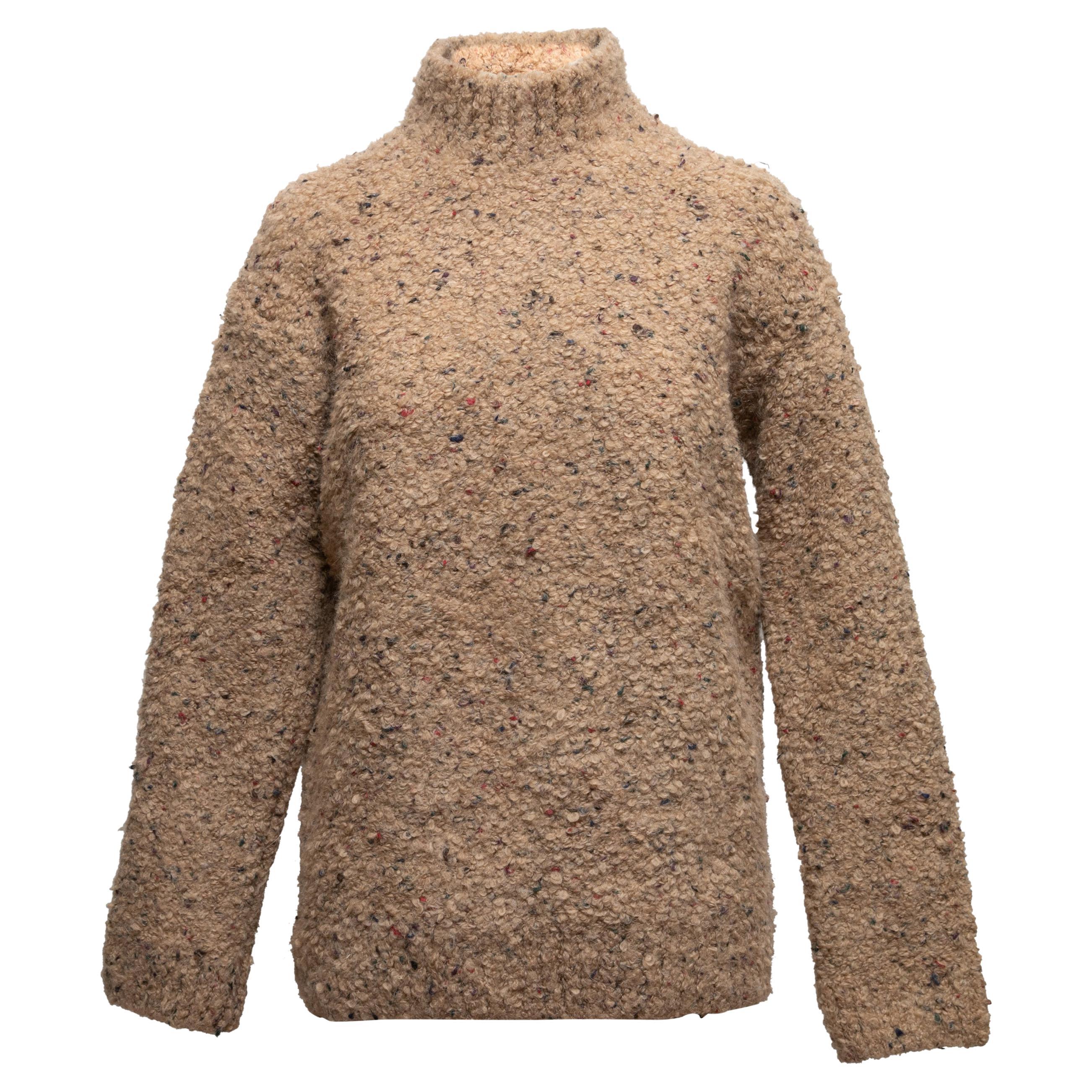 Tan & Multicolor Ganni Melange Mock Neck Sweater Size US XS/S For Sale