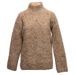 Tan & Multicolor Ganni Melange Pullover mit Rundhalsausschnitt Größe US XS/S