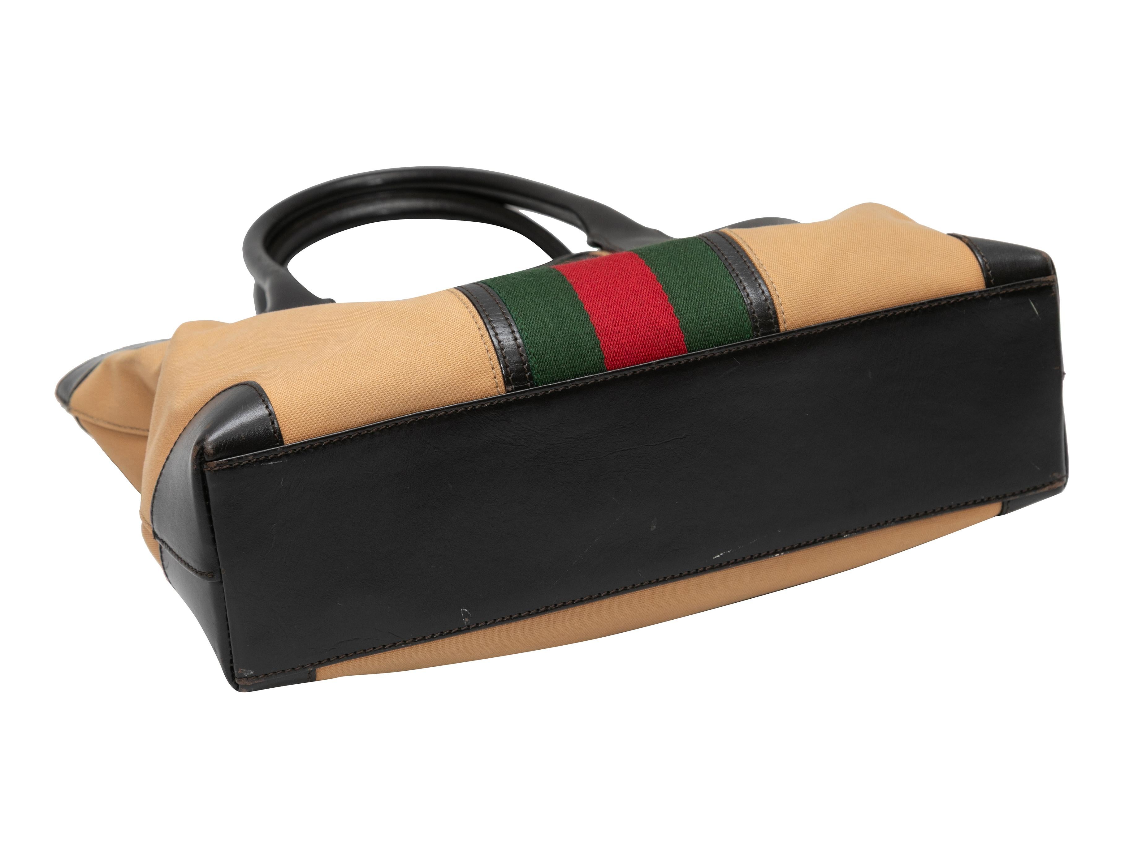 Tan & Multicolor Gucci Web Tote Bag For Sale 1