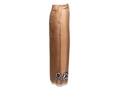 Tan & Multicolor Prada Silk Floral Print Wrap Skirt Size IT 38