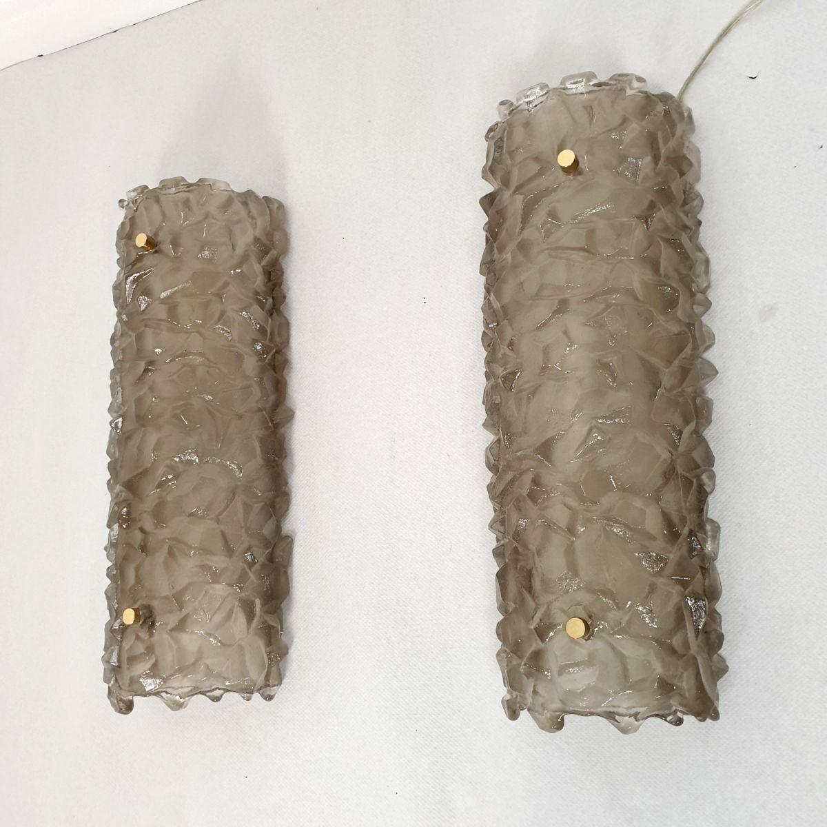 Mid-Century Modern Tan Murano glass sconces, Italy - a pair For Sale