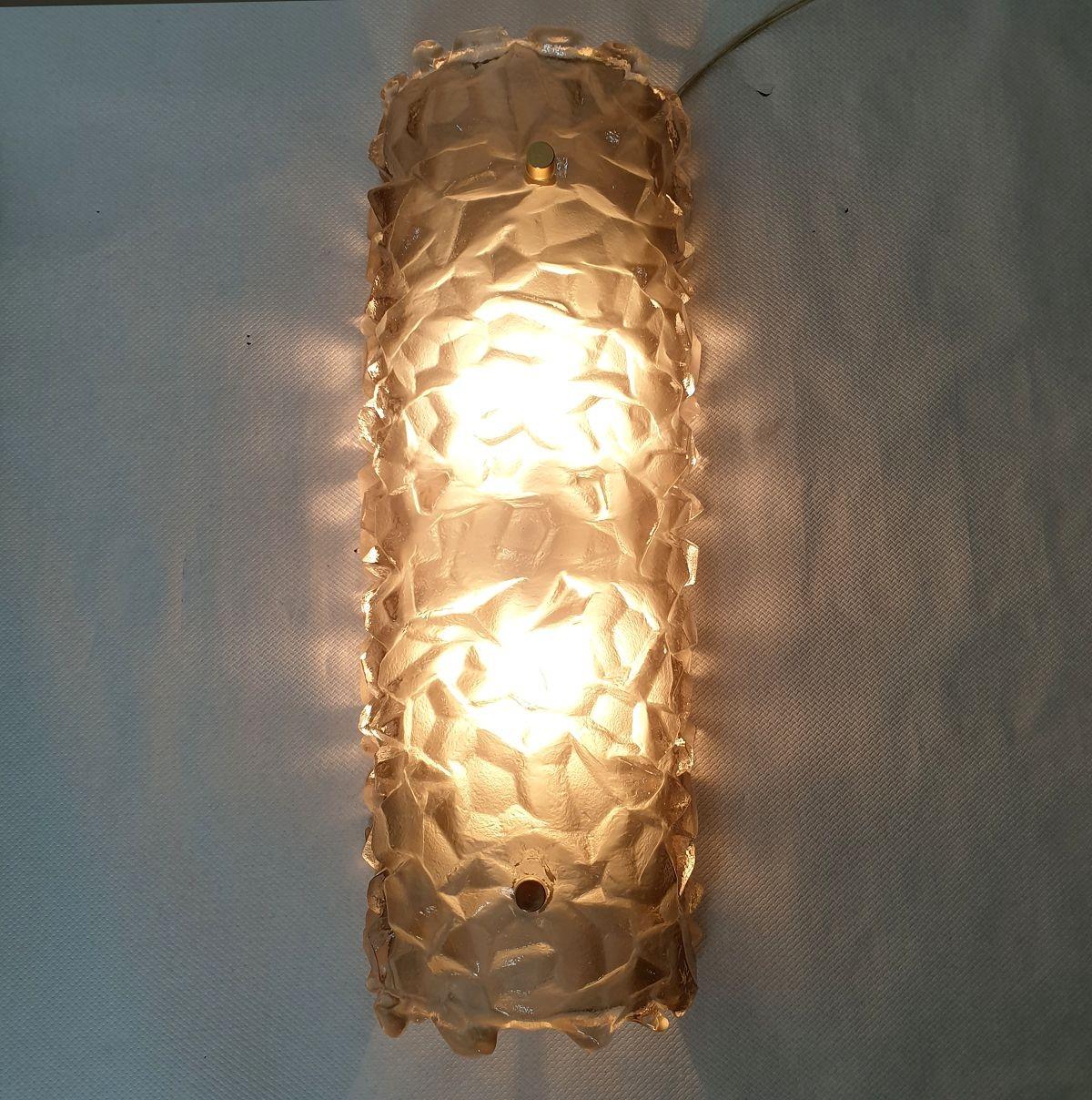 Tan Murano glass sconces, Italy - a pair In Excellent Condition For Sale In Dallas, TX