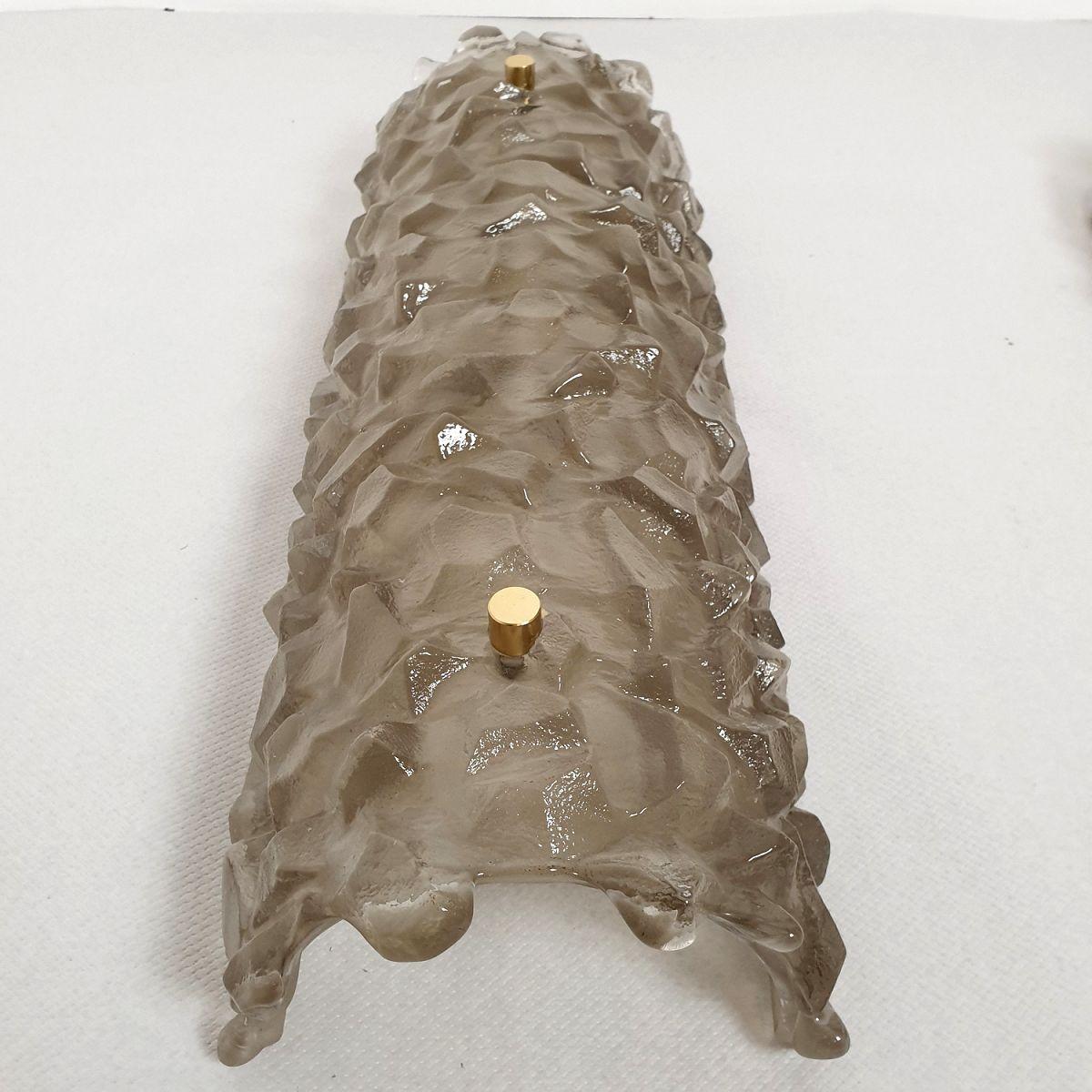 Late 20th Century Tan Murano glass sconces, Italy - a pair For Sale