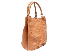 Tan Nancy Gonzalez Large Crocodile Bucket Bag