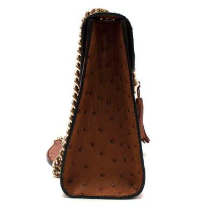 Women's Tan Ostrich Leather Emily Bag For Sale