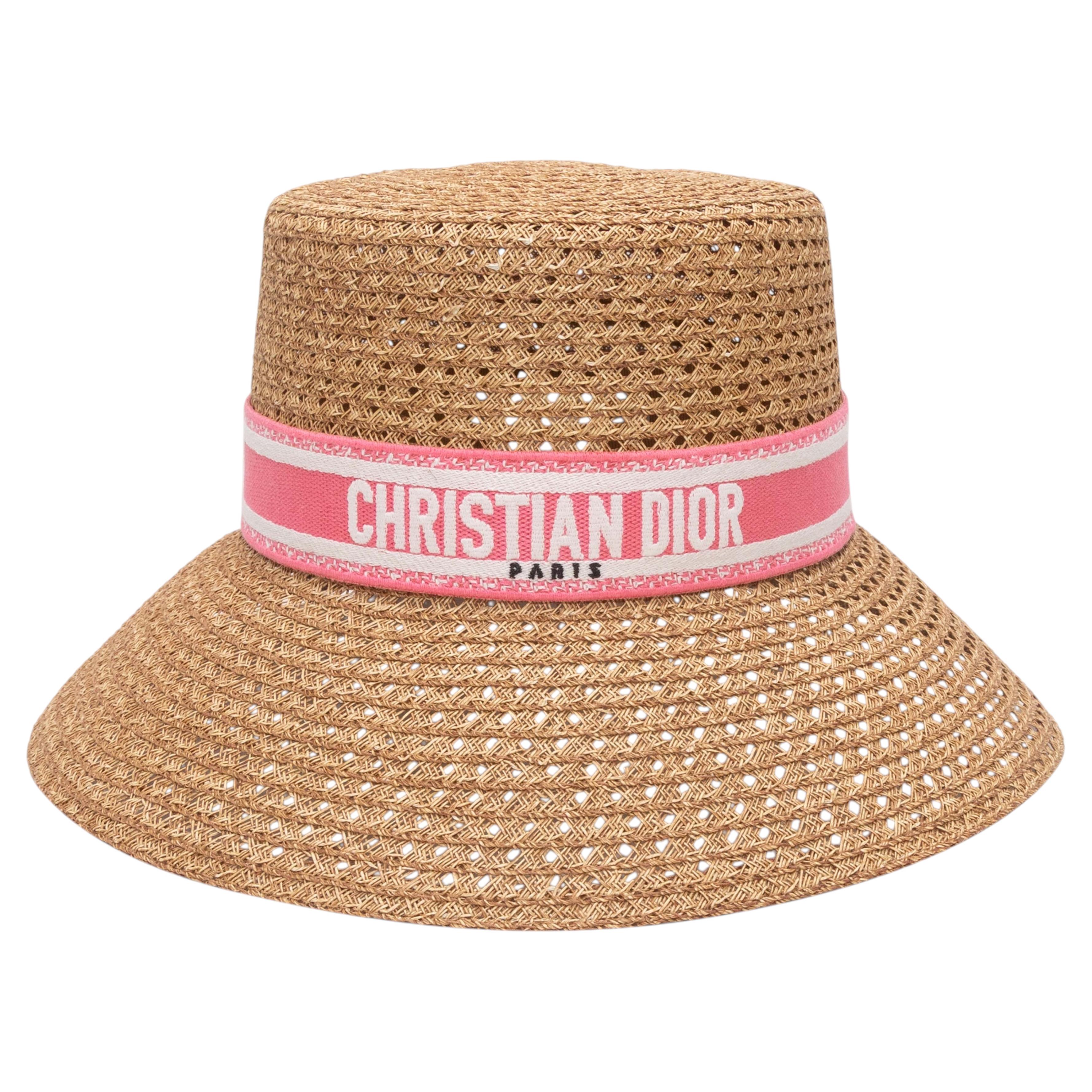 Brauner & rosa Christian Dior Strohhut