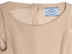 Tan Prada Virgin Wool Sleeveless Shift Dress Size IT 46
