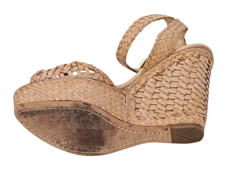 prada woven leather sandals
