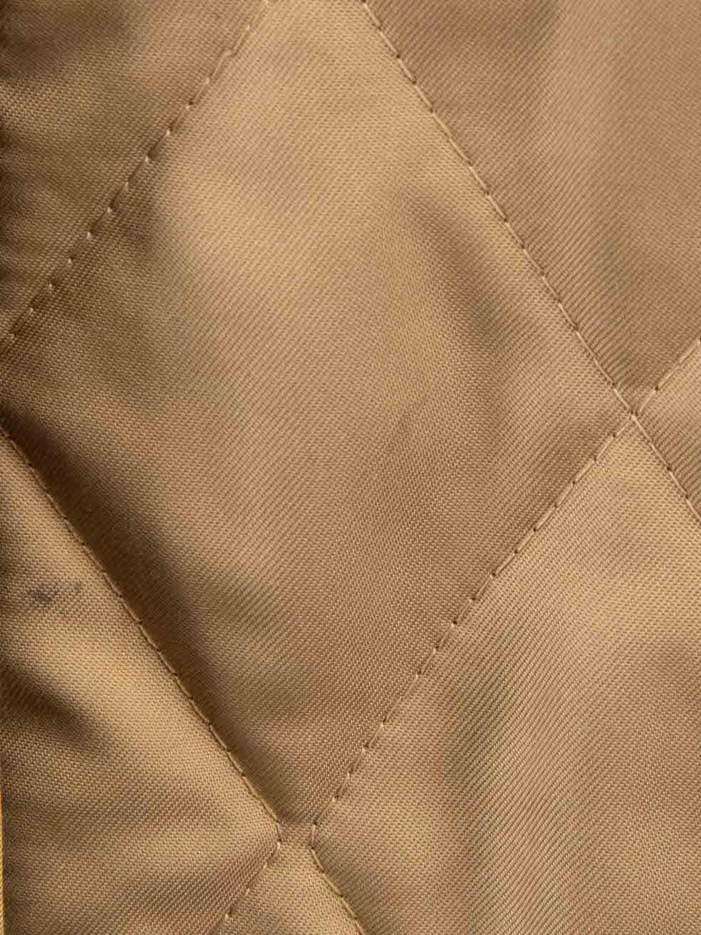 Tan Quilted Belted Jacket Size L 2