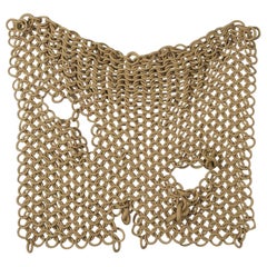 Tan Stoneware Ceramic Chain-Link Sculpture by Taylor Kibby