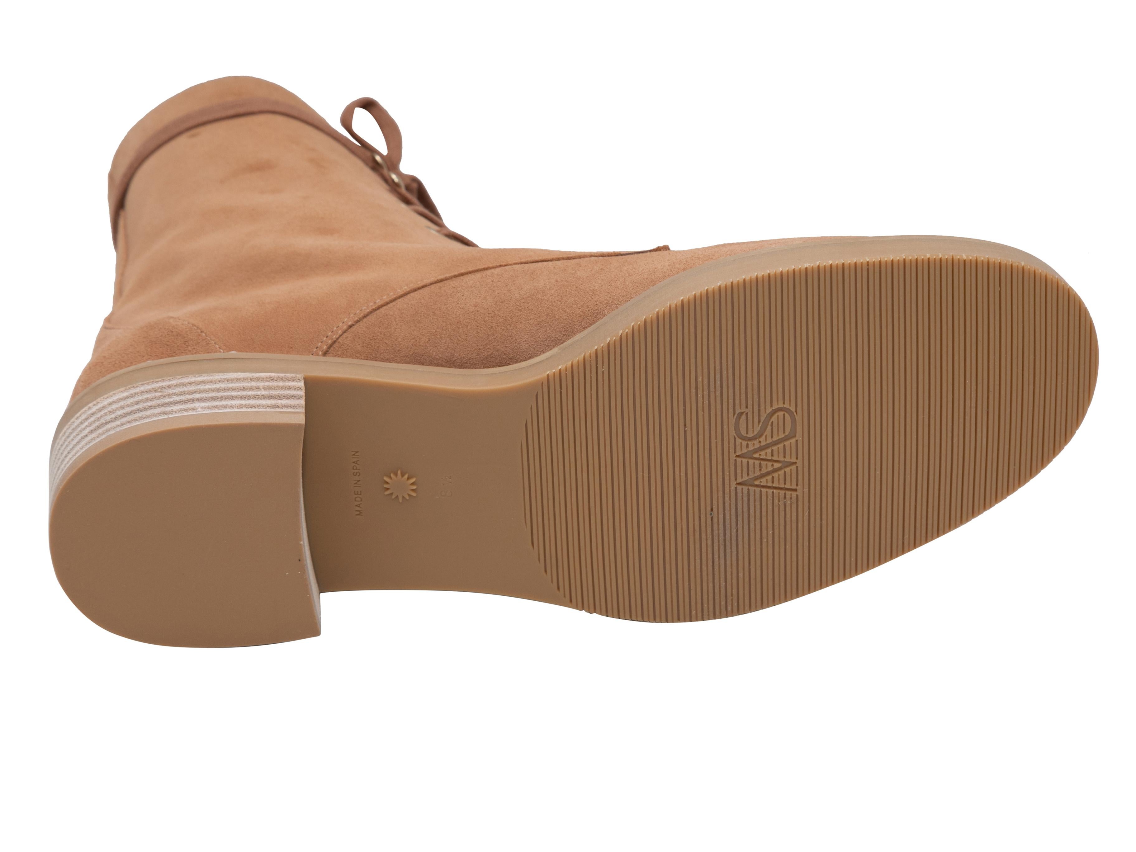 Donna Tan Stuart Weitzman - Stivaletti in finta pelle scamosciata impreziositi da perle - misura 8,5 in vendita