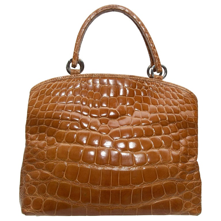 Tan Suarez Alligator Handbag For Sale at 1stDibs