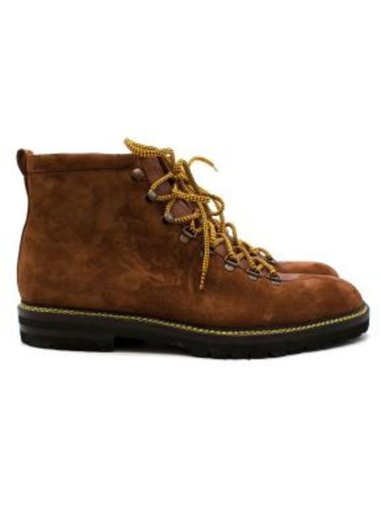 tan suede Calourio hiking boots For Sale at 1stDibs