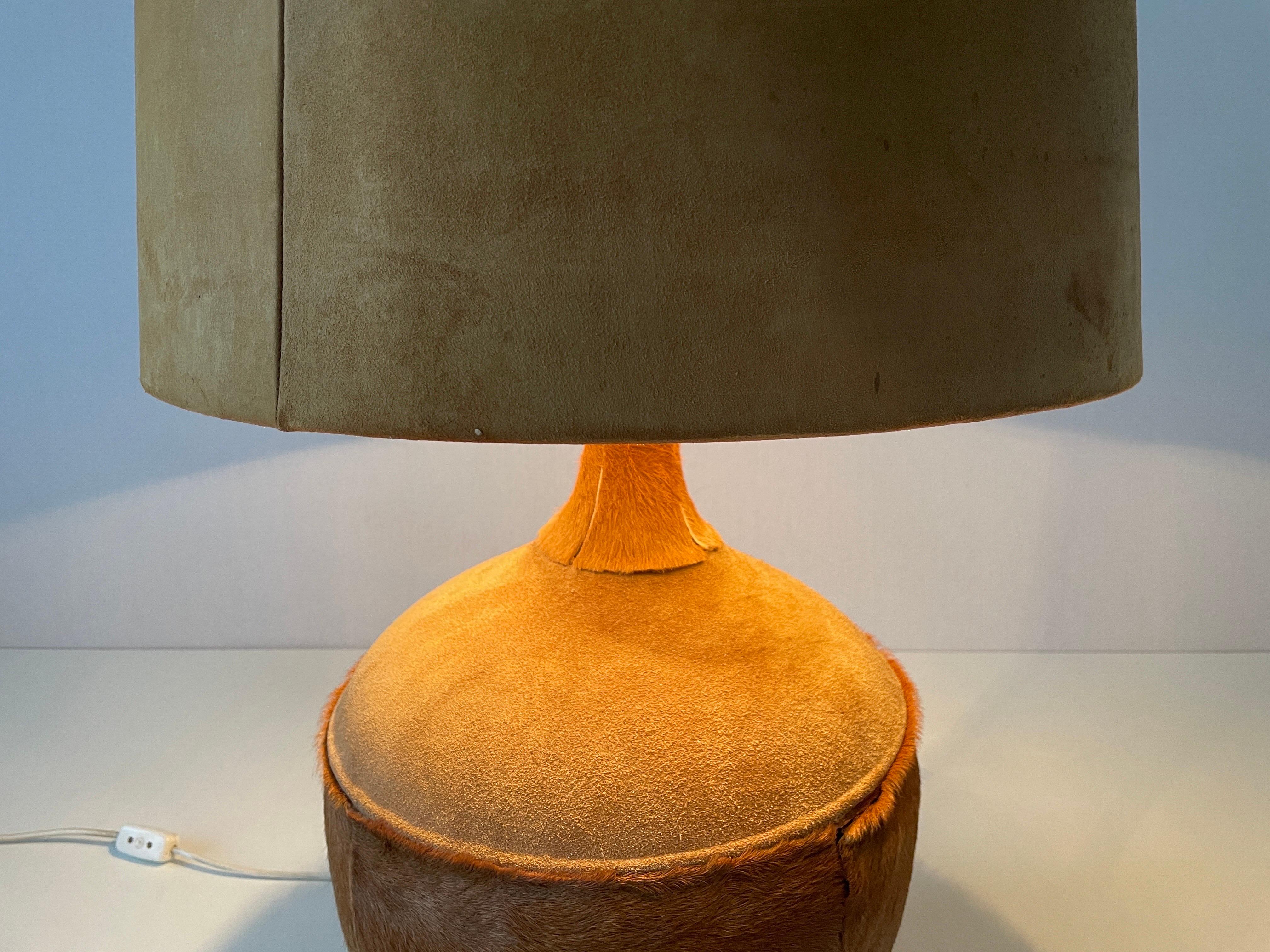 Tan Suede Leather and Glass Shade Floor or Table Lamp, 1960s, Denmark For Sale 10