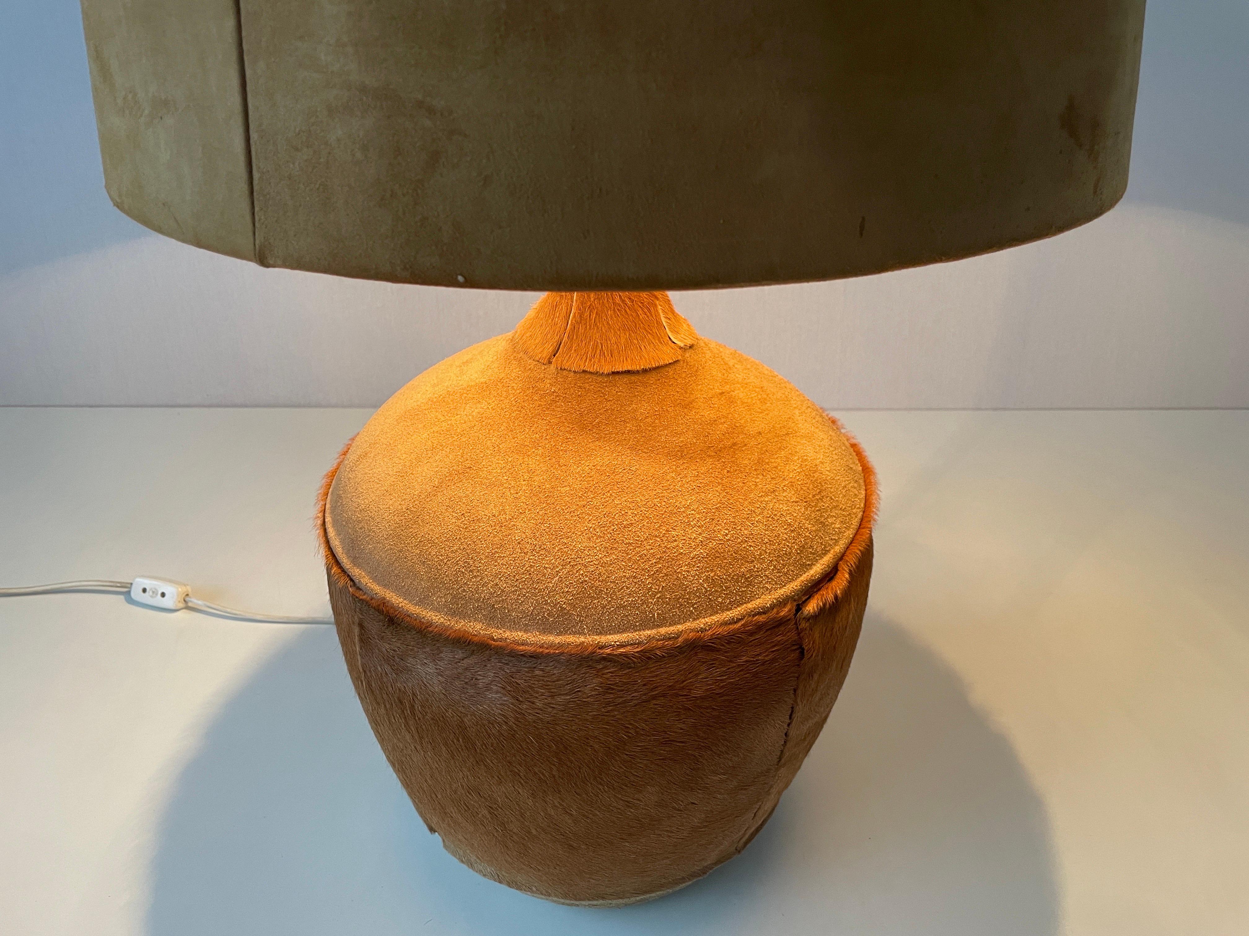 Tan Suede Leather and Glass Shade Floor or Table Lamp, 1960s, Denmark For Sale 11