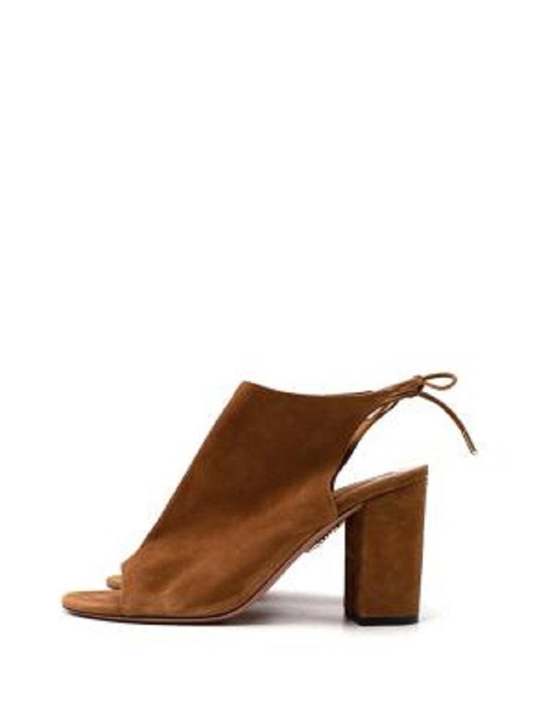 Two-Tone Peep Toe Suede Sandals main image 1
