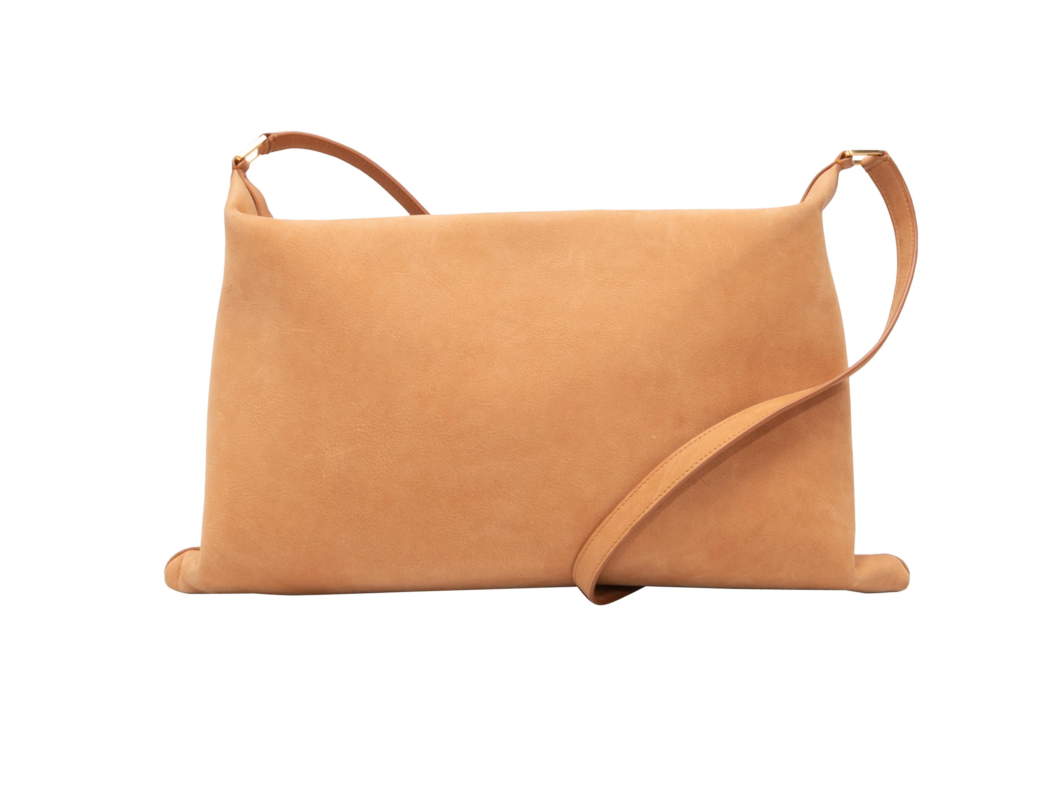 Tan The Row Morgan Leather Shoulder Bag In Good Condition In New York, NY