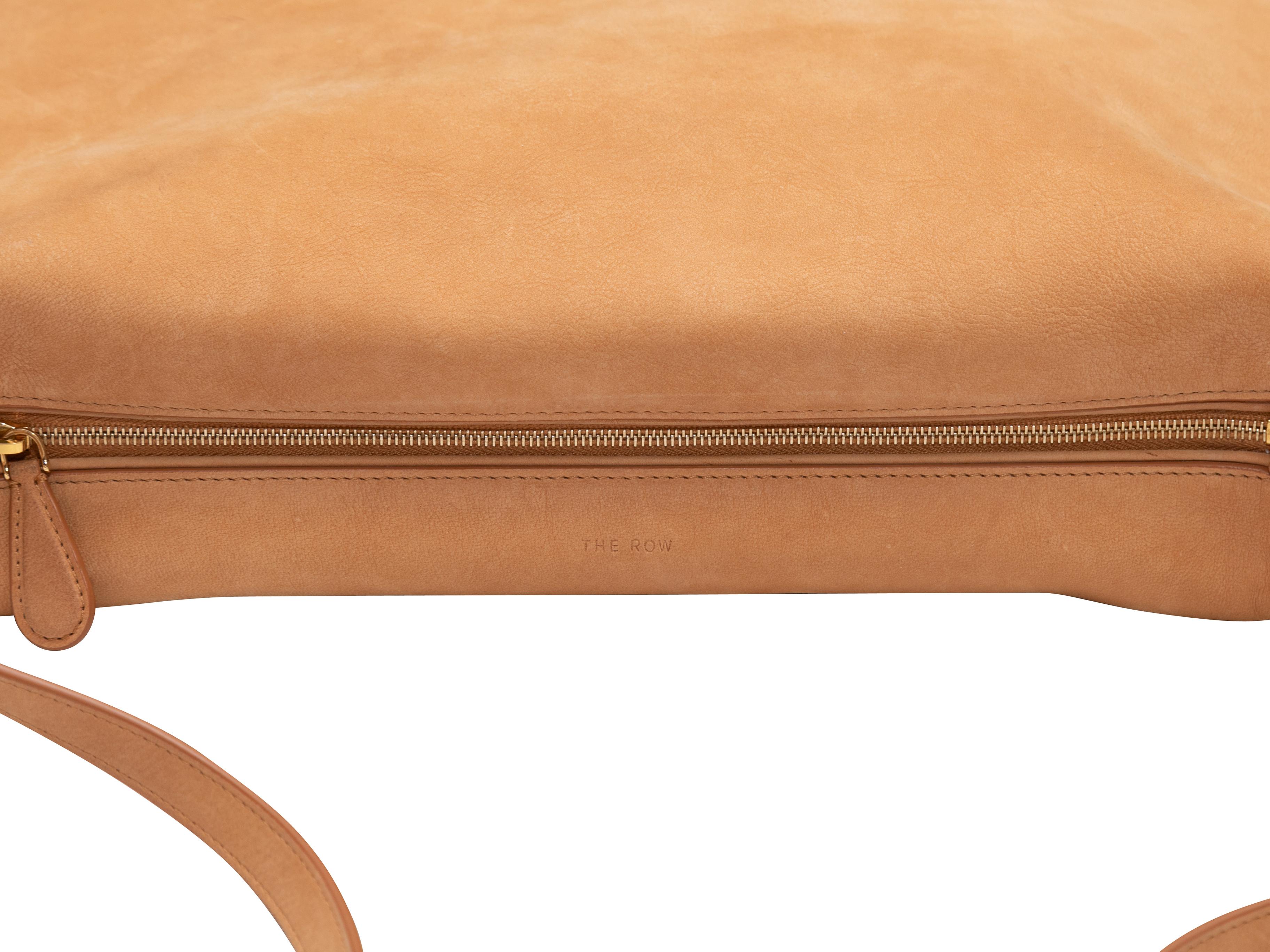 Tan The Row Morgan Leather Shoulder Bag 3