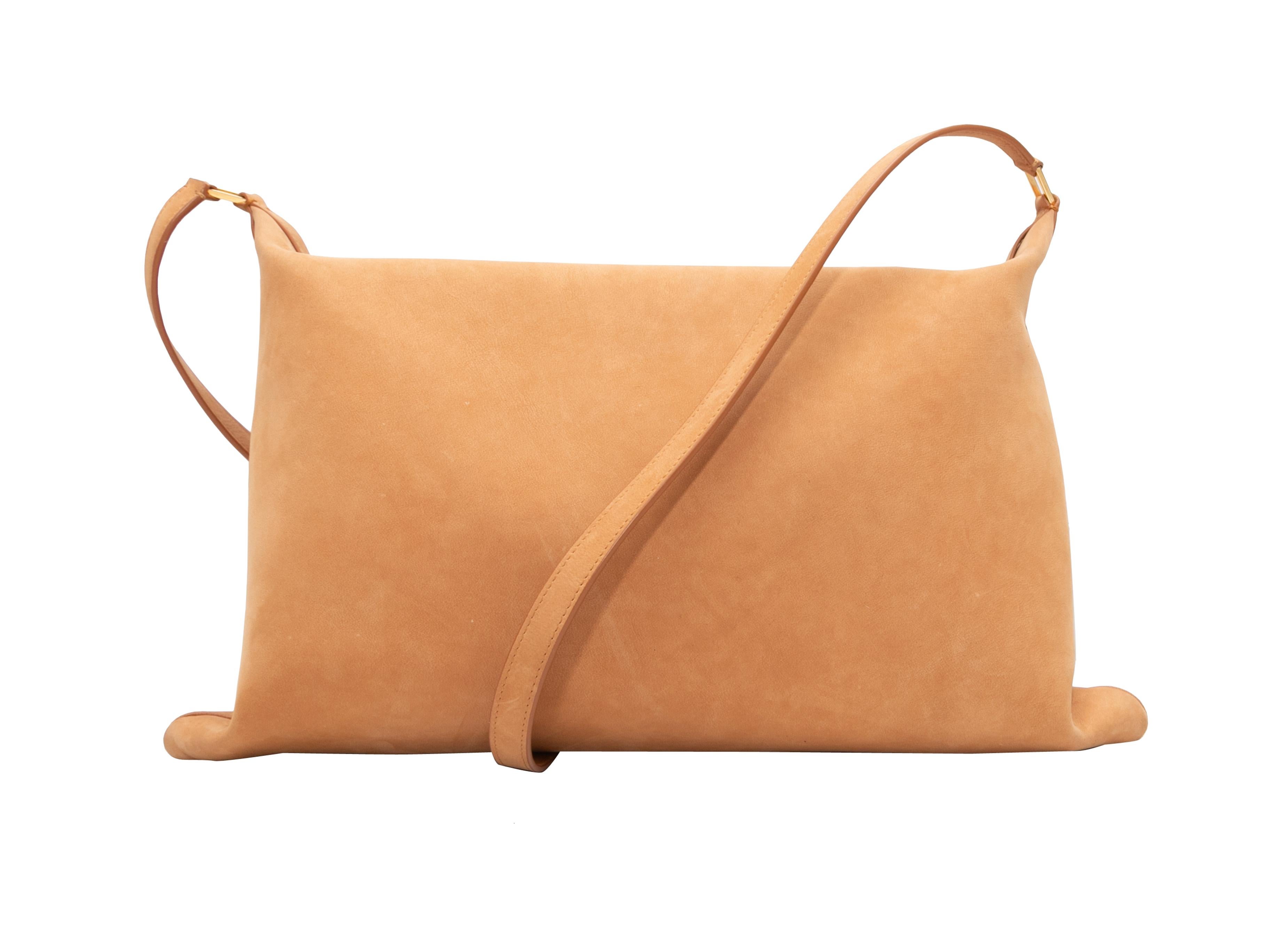 Tan The Row Morgan Leather Shoulder Bag 4