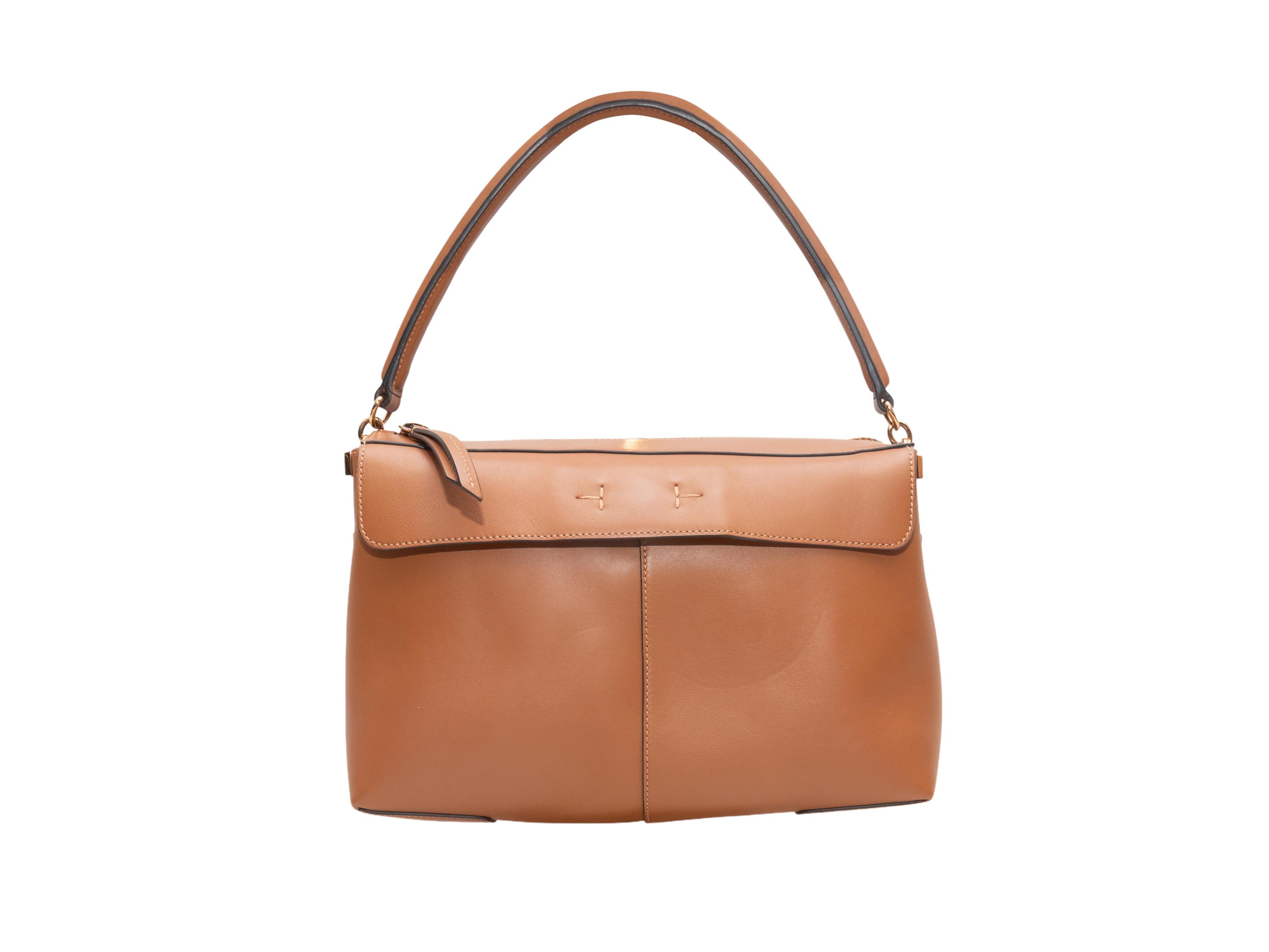 Marron Tan Tod's Small T Case Boston Bag en vente