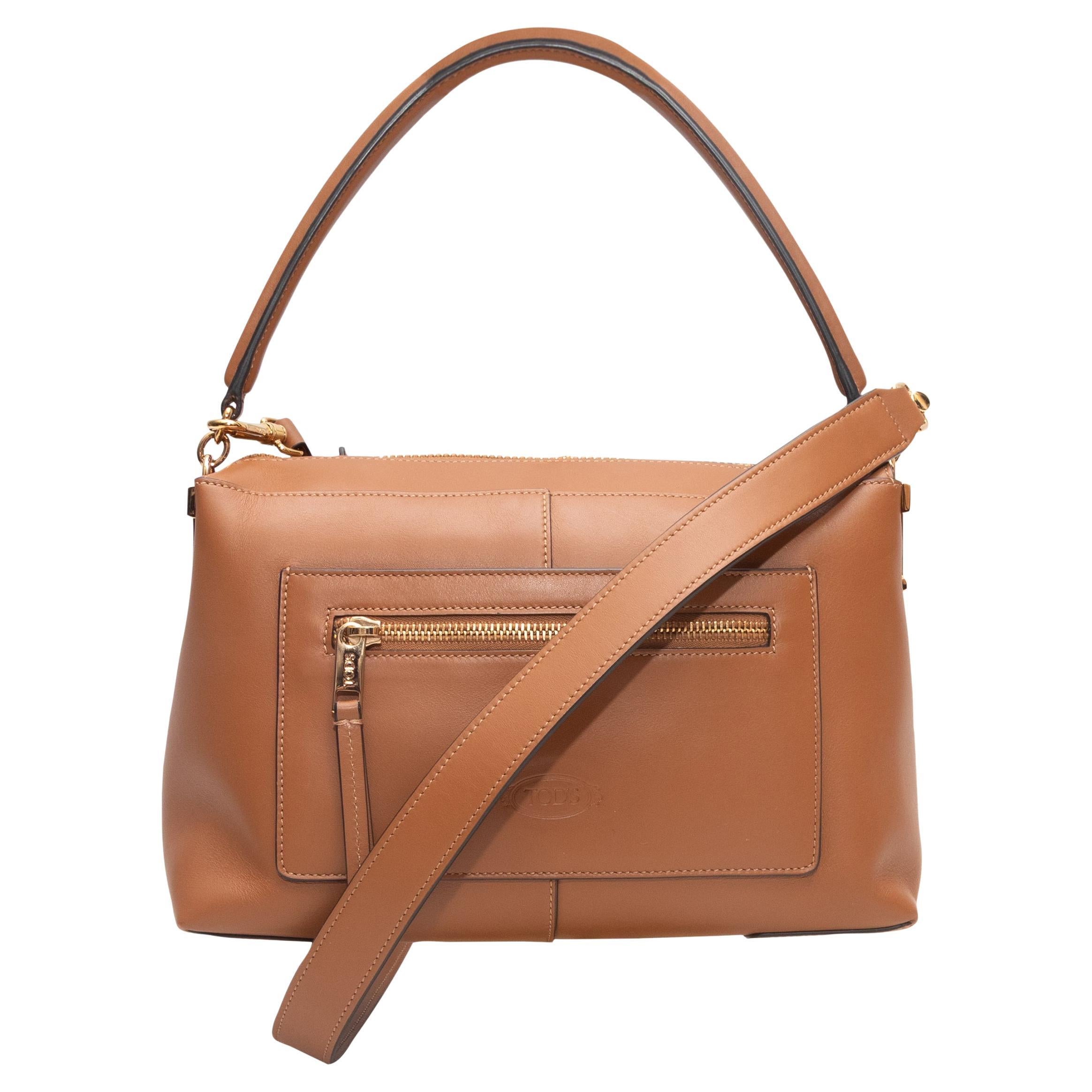 Tan Tod
s Small T Case Boston Bag