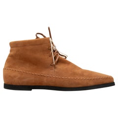 Tan Toteme High-Top Square-Toe Moccasin Boots Size 40