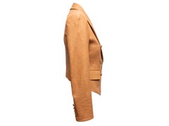 Tan Veronica Beard Lamb Leather Blazer Size US 0