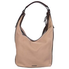 Tan Vintage Gucci Canvas Hobo Bag