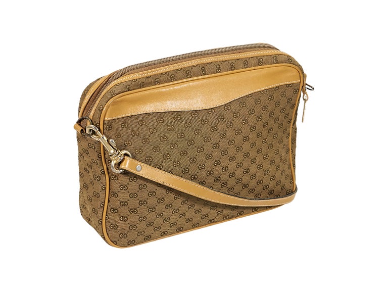 Tan Vintage Gucci Logo Crossbody Bag For Sale At 1stdibs