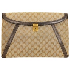 Pochette de portefeuille vintage Gucci avec logo - Tan