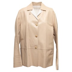 Tan & White Salvatore Ferragamo Reversible Leather Jacket