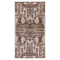 Tan With Beige Pixelated Motif Abstract-Design Rug "Anatolia"