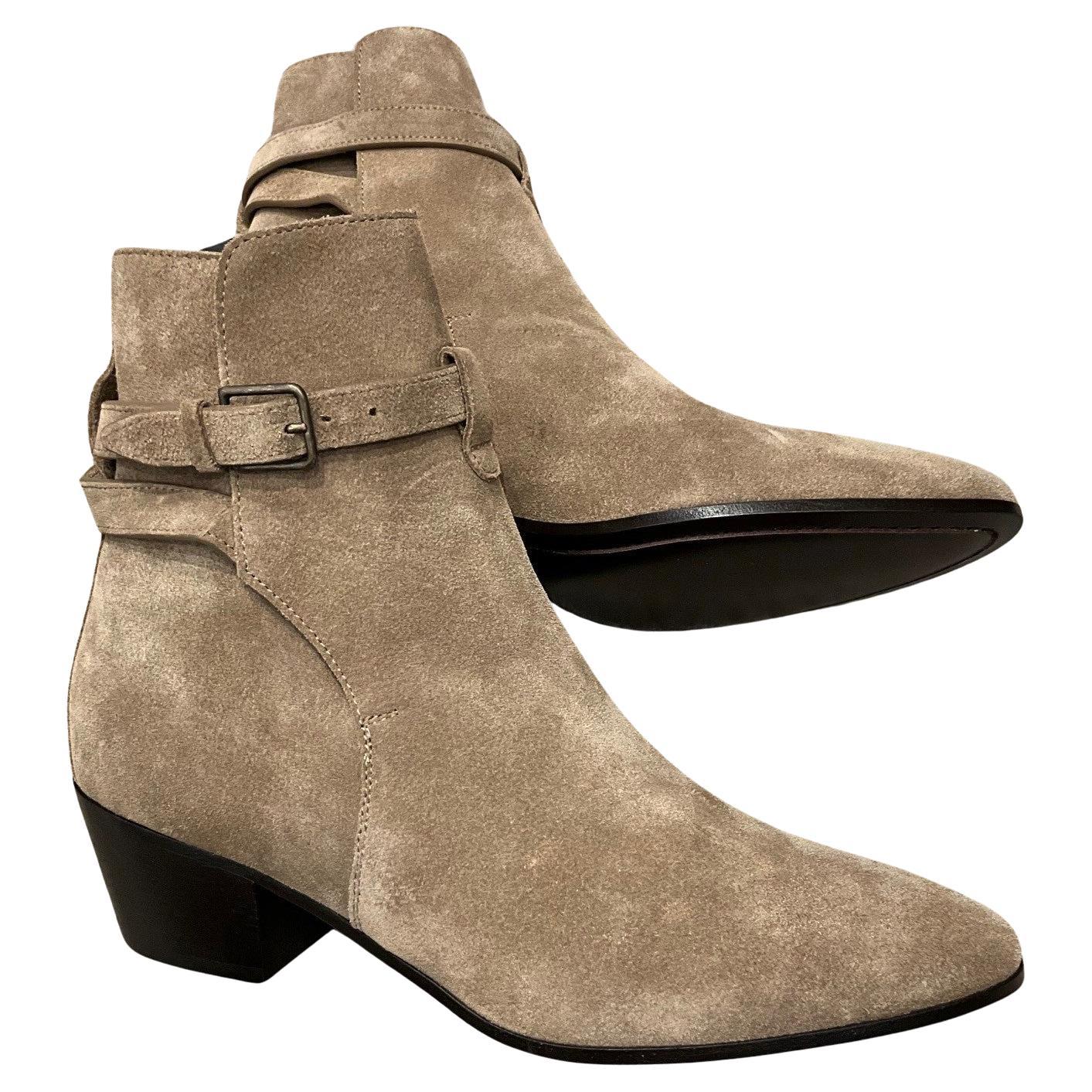 Tan Yves Saint Laurent Suede Bootie New Size EU 37.5 For Sale