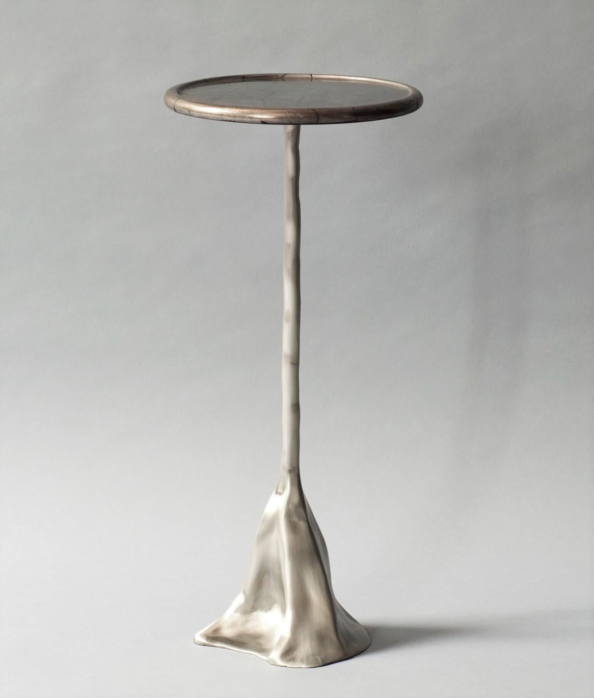 Indian Tana Side Table by DeMuro Das in Silver Pyrite For Sale