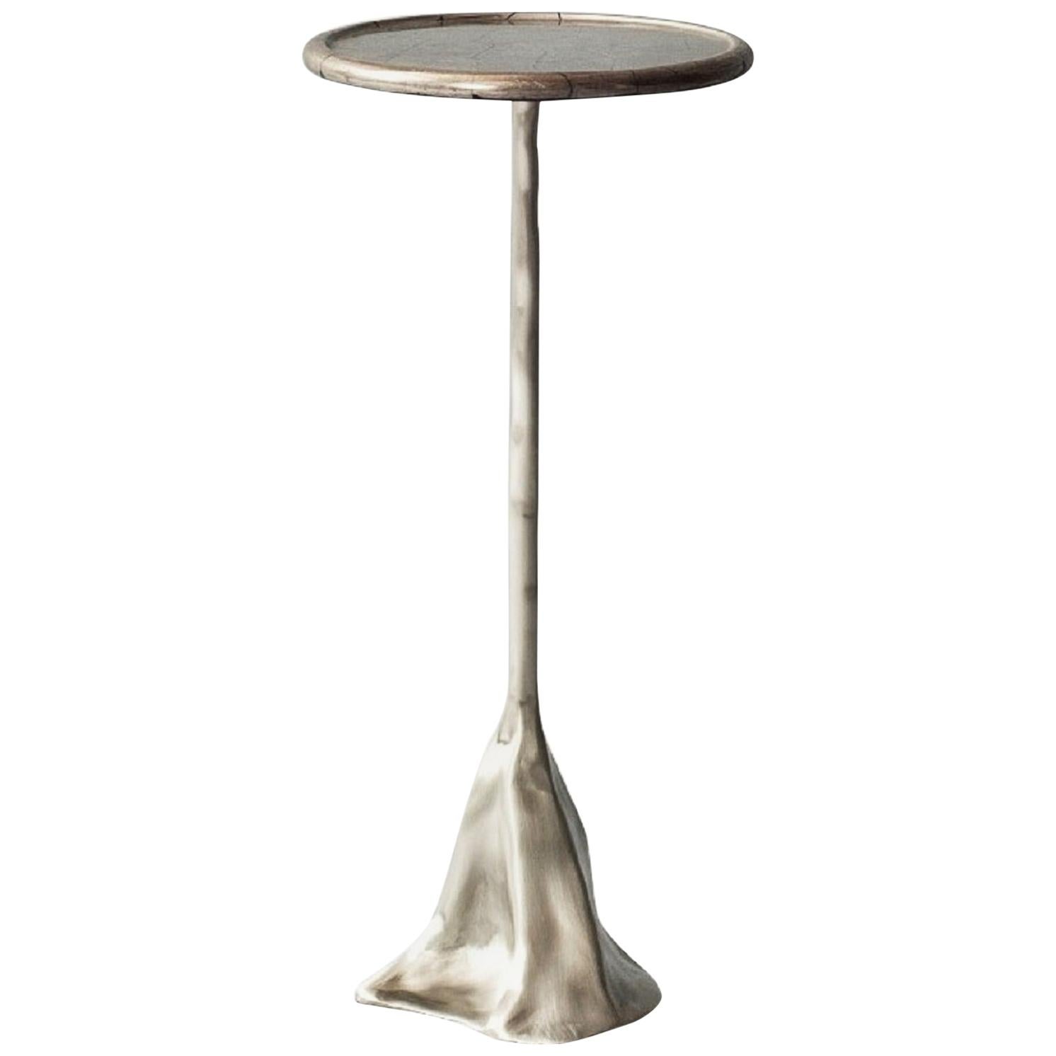 Tana Side Table by DeMuro Das in Silver Pyrite For Sale