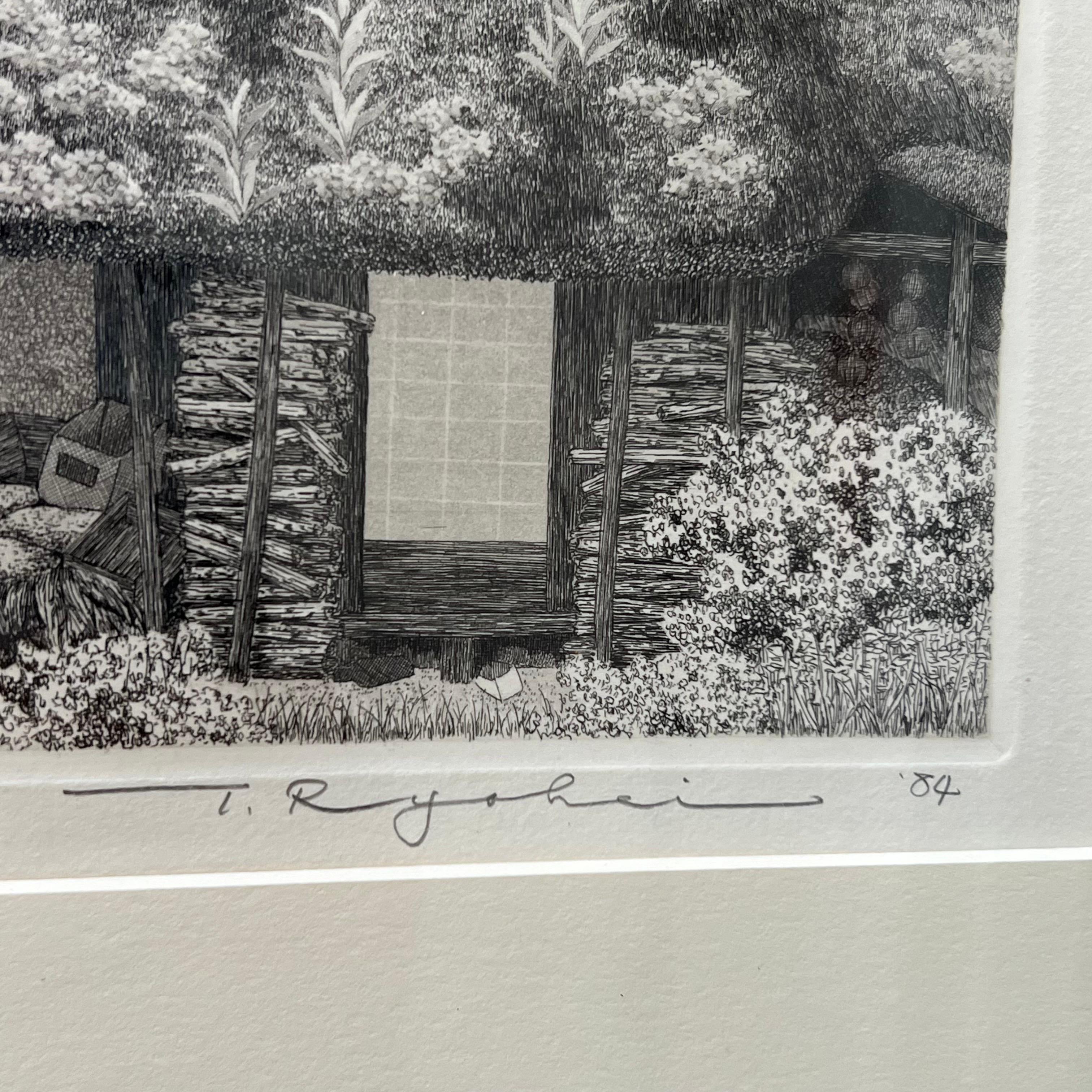 Japanese Tanaka Ryohei Etching Japan 1984