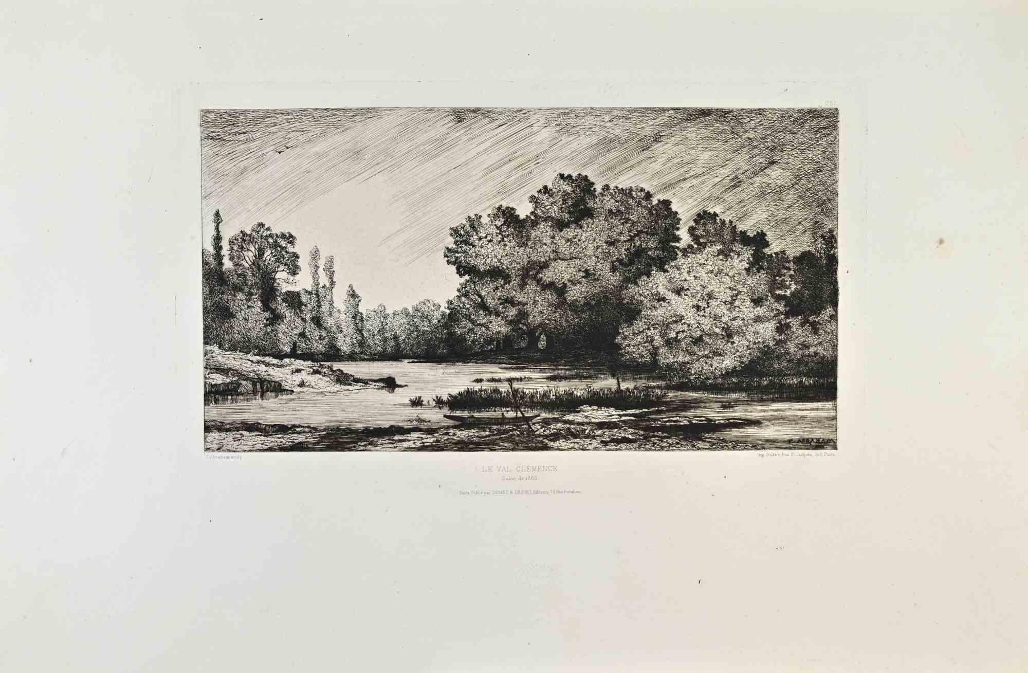 Tancrède Abraham Figurative Print - Le Val Clémence - Etching by T.Abraham - 1870s