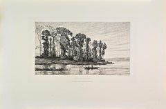 Bords de l'Oudon - Etching by Tancrède Abraham - 1863