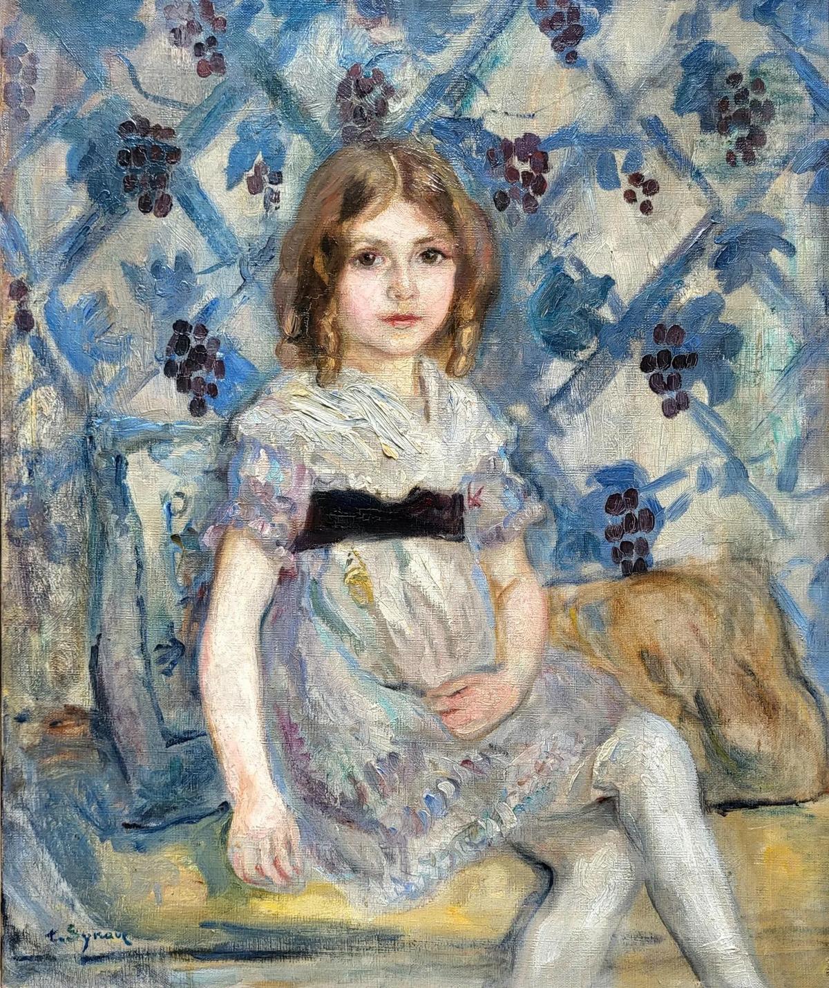 Jeune Fille Assise - Öl auf Leinwand von Tancrède Synave (1870-1936) – Painting von Tancrede SYNAVE
