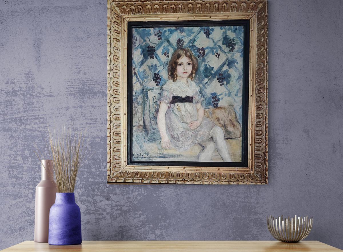 Jeune Fille Assise - Öl auf Leinwand von Tancrède Synave (1870-1936) (Art nouveau), Painting, von Tancrede SYNAVE